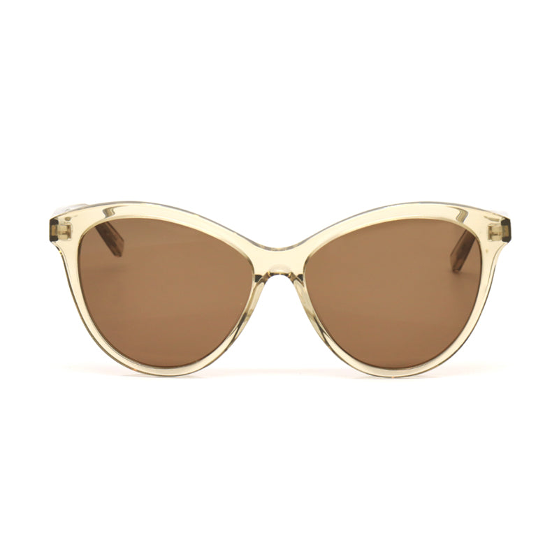 Saint Laurent Sunglasses Cat Eye Full Rim, Yellow Frame and Brown Lens SL456004