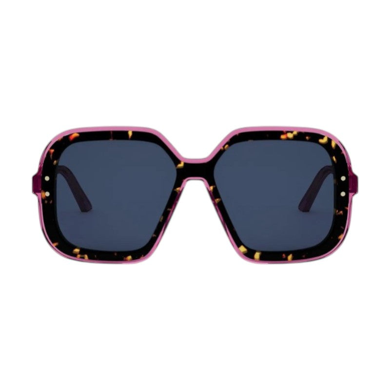 Dior Sunglasses Square Full Rim, Shiny Purple/Havana Frame and Blue Lens DIORHIGHLIGHTS1I24B0