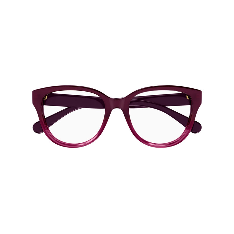 Chloe Eyeglasses Square Full Rim, Bordeaux Frame and Clear Demo  Lens Lens CH0243O007
