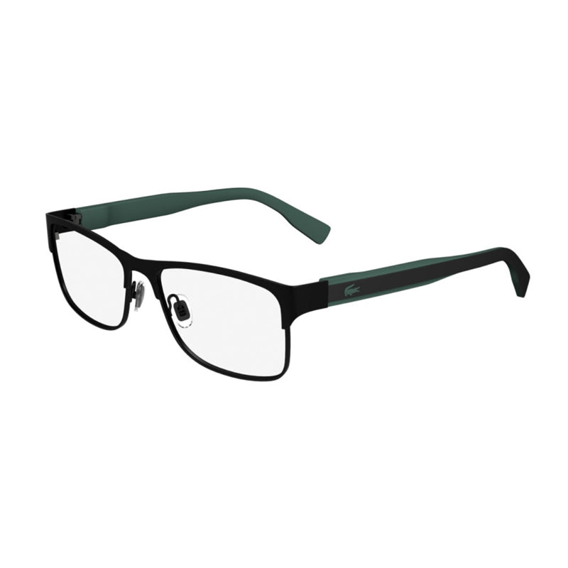 Lacoste Eyeglasses Rectangle Full Rim, Matte Black Frame and Clear Demo Lens Lens L2294002