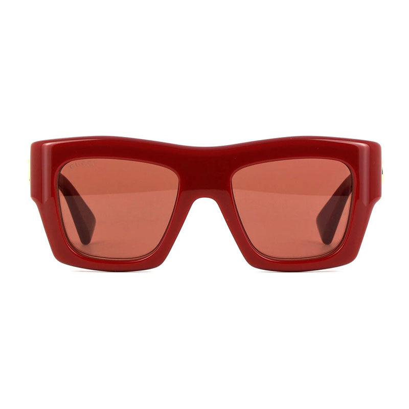 Gucci Sunglasses Square Full Rim, Burgundy Frame and Brown Lens GG1772S003
