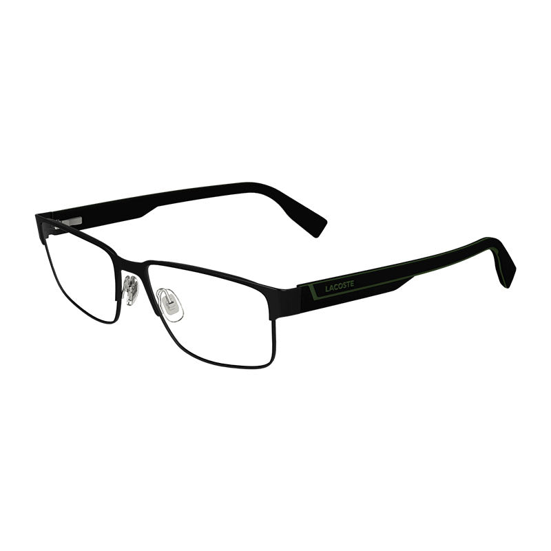Lacoste Eyeglasses Rectangle Full Rim, Matte Khaki Frame and Clear Demo Lens Lens L2298N275