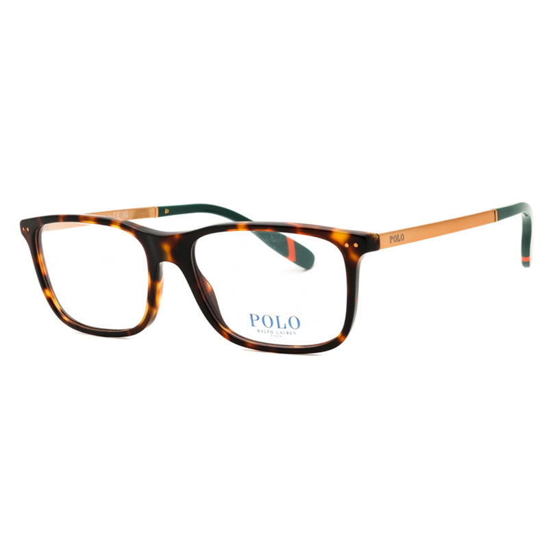 Polo Ralph Lauren Eyeglasses Rectangle Full Rim, Shiny Brown Tortoise Frame and Clear Demo Lenses Lens PH22736137