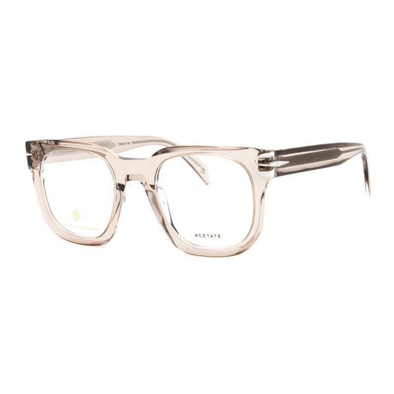David Beckham Eyeglasses Square Full Rim, Transparent Beige Frame and Clear Demo Lenses Lens DB71230SD900