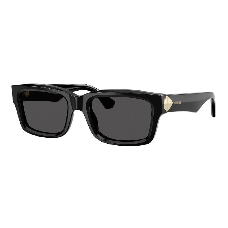 Burberry Sunglasses Rectangle Full Rim, Black Frame and Dark Grey Lens BE4443300187