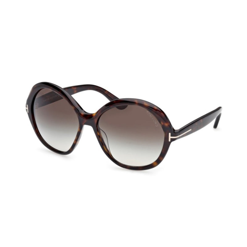 Tom Ford Sunglasses Geometric Full Rim, Dark Havana Frame and Smoke Gradient Lens FT128252B
