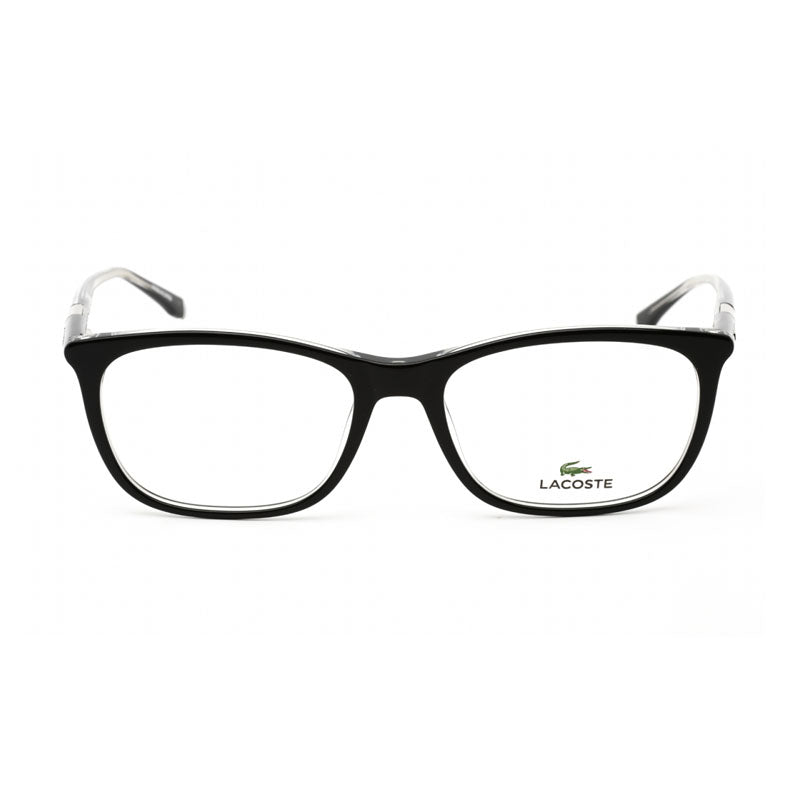 Lacoste Eyeglasses Rectangle Full Rim, Black/Crystal Frame and Clear Demo Lenses Lens L2885001