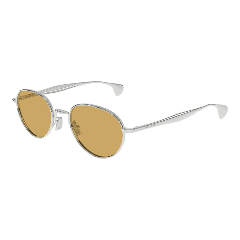 Bottega Veneta Sunglasses Cat Eye Full Rim, Silver Frame and Brown Lens BV1396S001