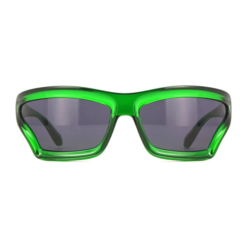 Loewe Sunglasses Rectangle Full Rim, Transparent Dark Green Frame and Smoke Lens LW40143U98A