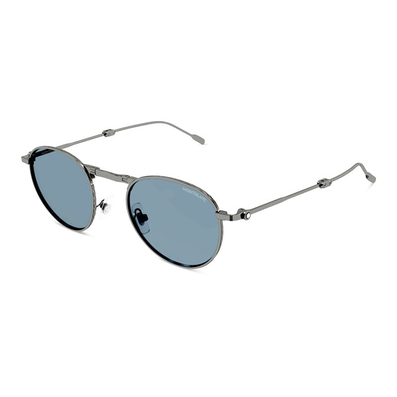 Montblanc Sunglasses Square Full Rim, Grey Frame and Blue Lens MB0280S002