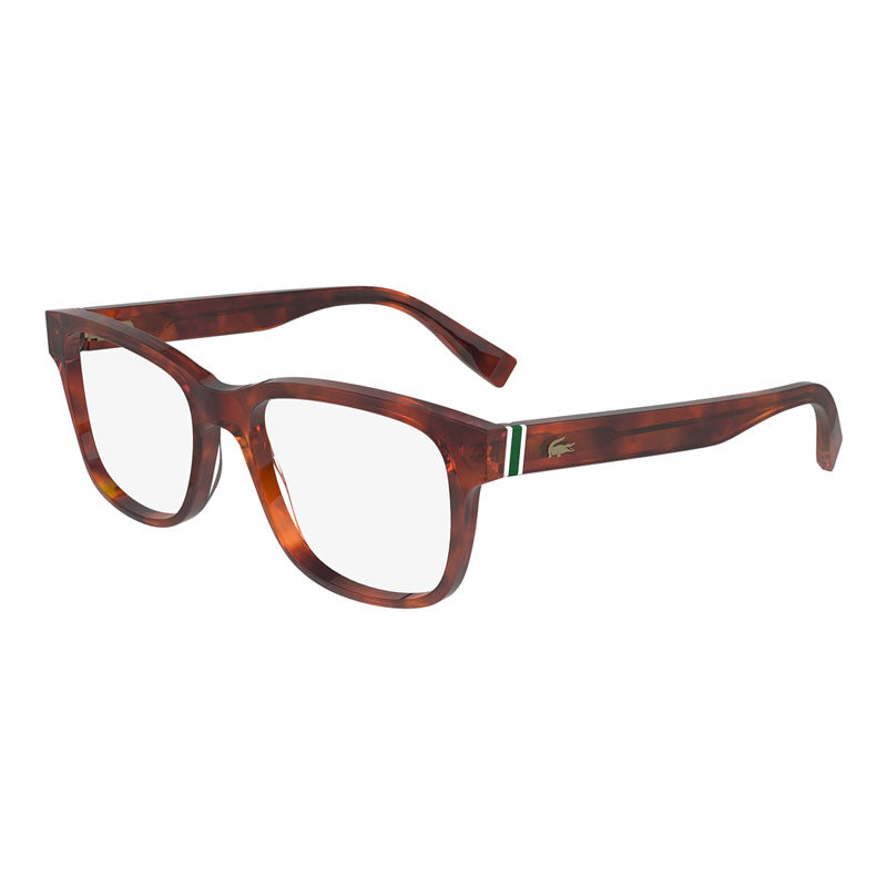 Lacoste Eyeglasses Square Full Rim, Havana Blonde Frame and Clear Demo Lenses Lens L2937218