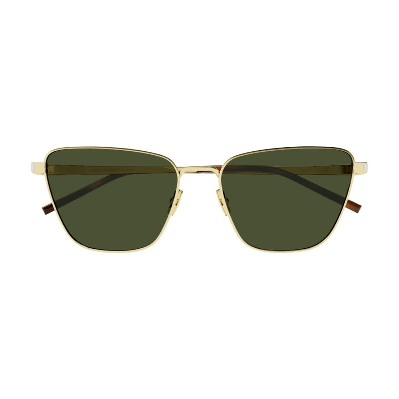 Saint Laurent Sunglasses Cat Eye Full Rim, Gold Frame and Green Lens SL551003