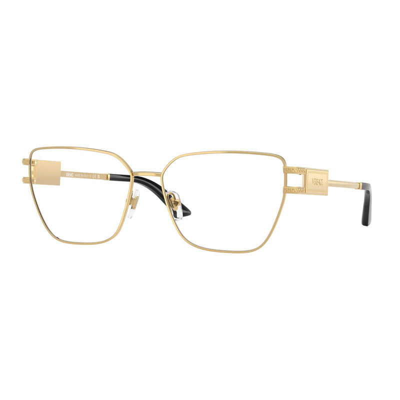 Versace Eyeglasses Oval Full Rim, Gold Frame and Clear Demo Lenses Lens VE13011002