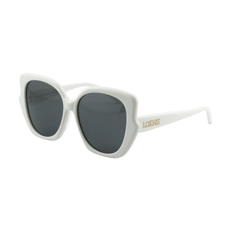 Loewe Sunglasses Cat Eye Full Rim, Ivory Frame and Smoke Lens LW40133F25A