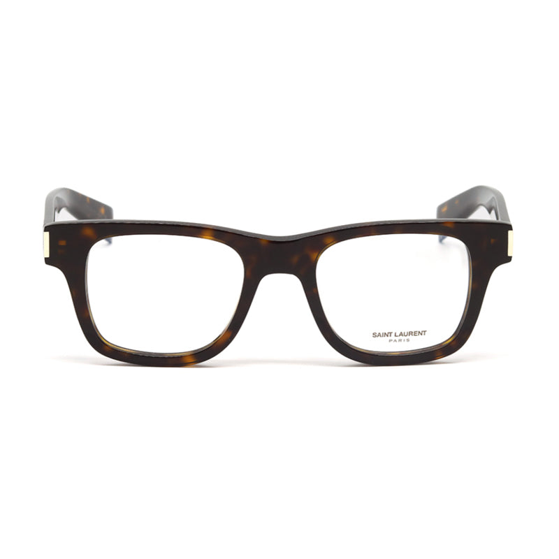 Saint Laurent Eyeglasses Rectangle Full Rim, Havana Frame and Clear Demo Lenses Lens SL564OPT009