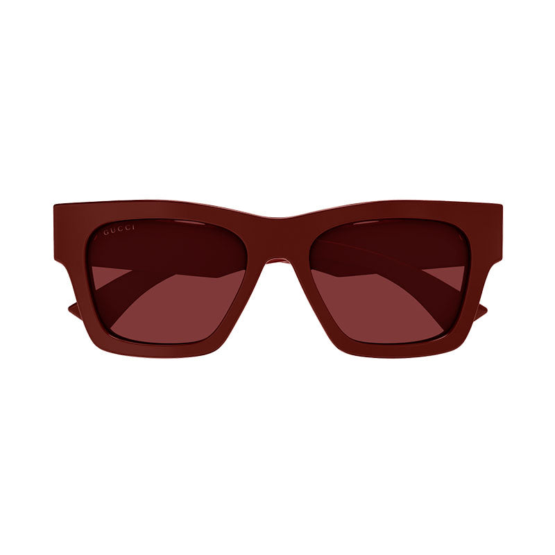 Gucci Sunglasses Square Full Rim, Burgundy Frame and Red Lens GG1835SA003