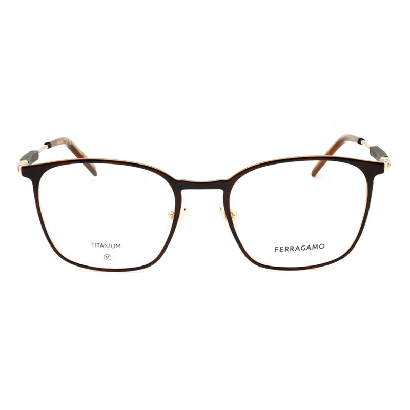 Ferragamo Salvatore Ferragamo Eyeglasses Square Full Rim, Gold/Tortoise Frame and Clear Demo Lenses Lens SF2566723