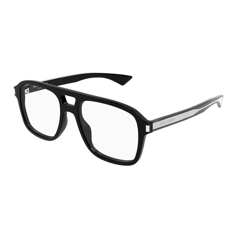Saint Laurent Eyeglasses Square Full Rim, Black Frame and Clear Demo Lens Lens SL881OPT001