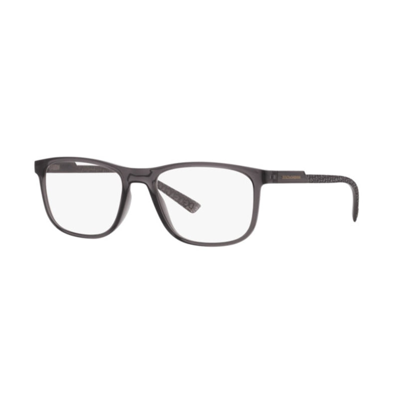 Dolce & Gabbana Eyeglasses Rectangle Full Rim, Transparent Grey Frame and Clear Blue Light Block Lenses Lens DG5062504