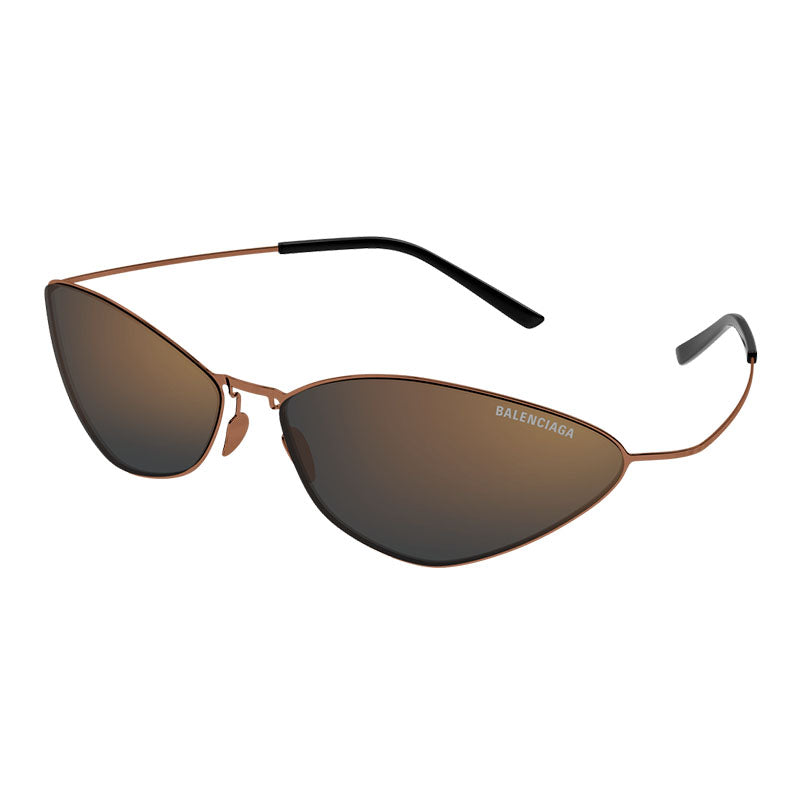 Balenciaga Sunglasses Cat Eye Full Rim, Brown Frame and Bronze Brown Mirror Lens BB0350S002