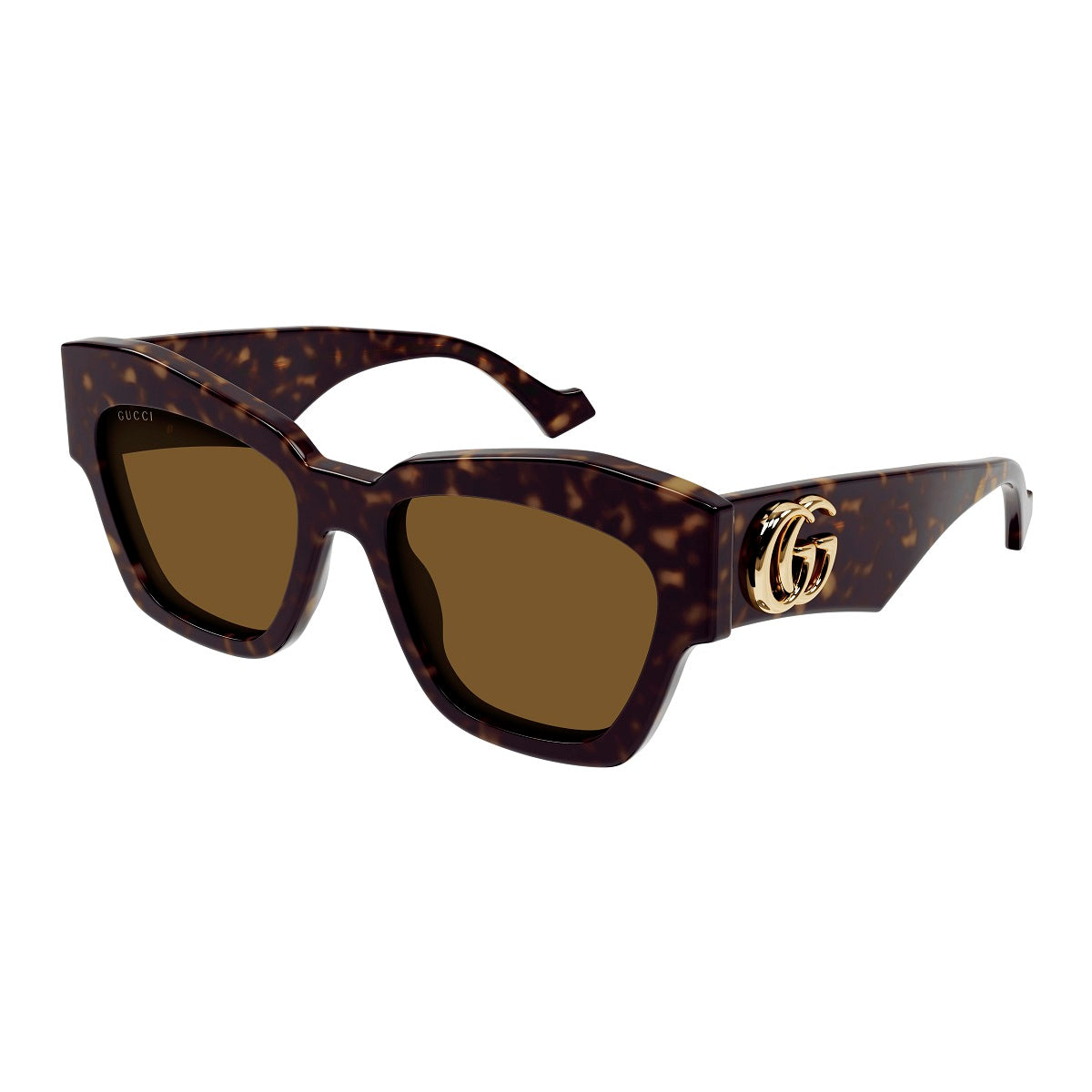 Gucci Sunglasses Square Full Rim, Dark Havana Frame and Brown Lens GG1422S003