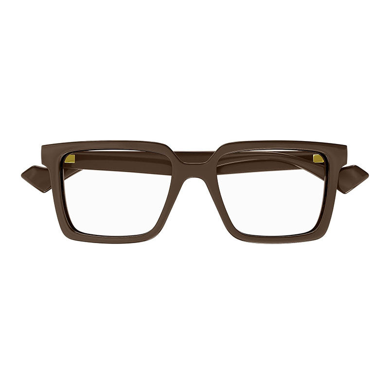 Gucci Eyeglasses Square Full Rim, Brown Frame and Clear Demo Lenses Lens GG1540O007