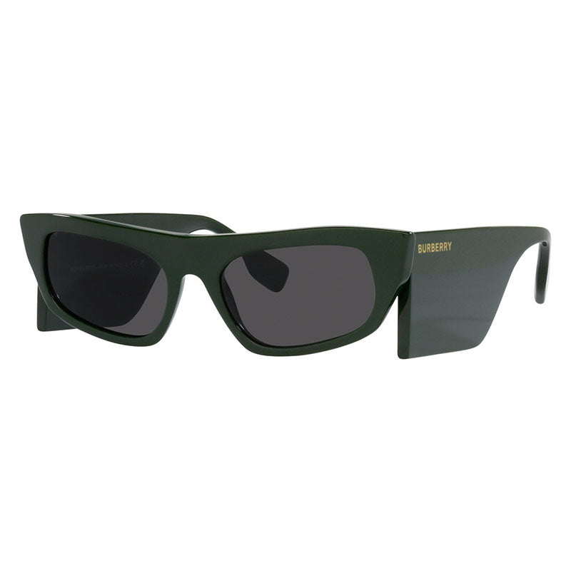 Burberry Sunglasses Rectangle Full Rim, Green Frame and Dark Grey Lens BE4385403887