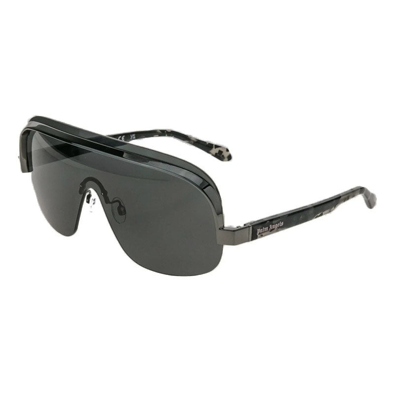 Palm Angels Sunglasses Shield Rimless, Black Frame and Dark Grey Lens PERI10IKING7607