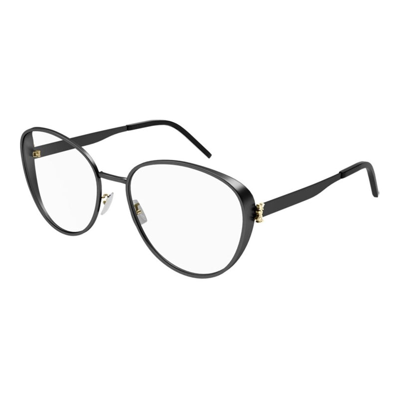 Saint Laurent Eyeglasses Round Full Rim, Black Frame and Clear Demo Lenses Lens SLM93003