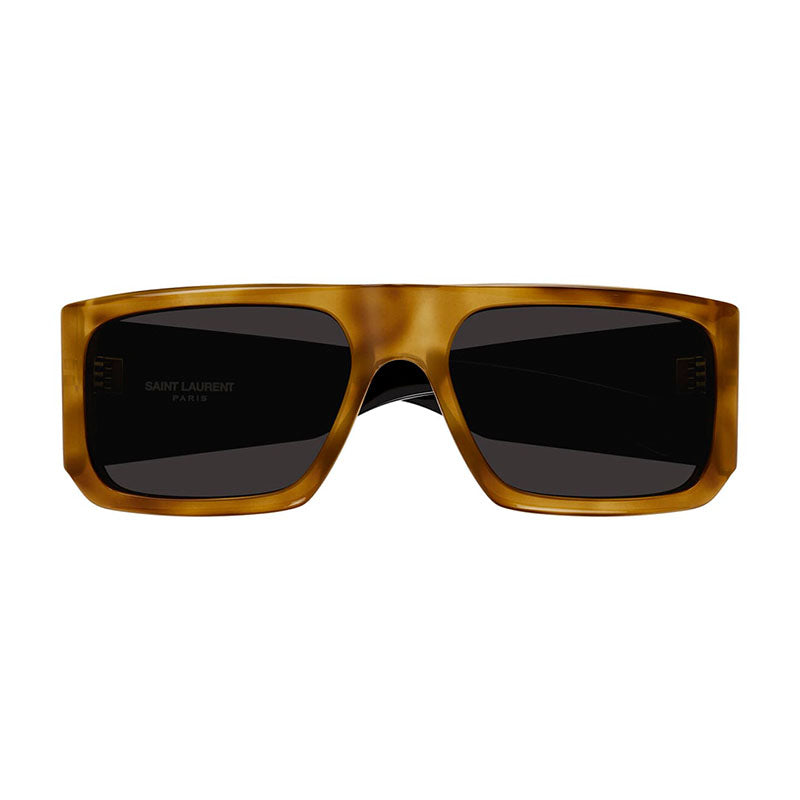 Saint Laurent Sunglasses Geometric Full Rim, Brown Havana/Black Frame and Grey Lens SL635ACETATE005