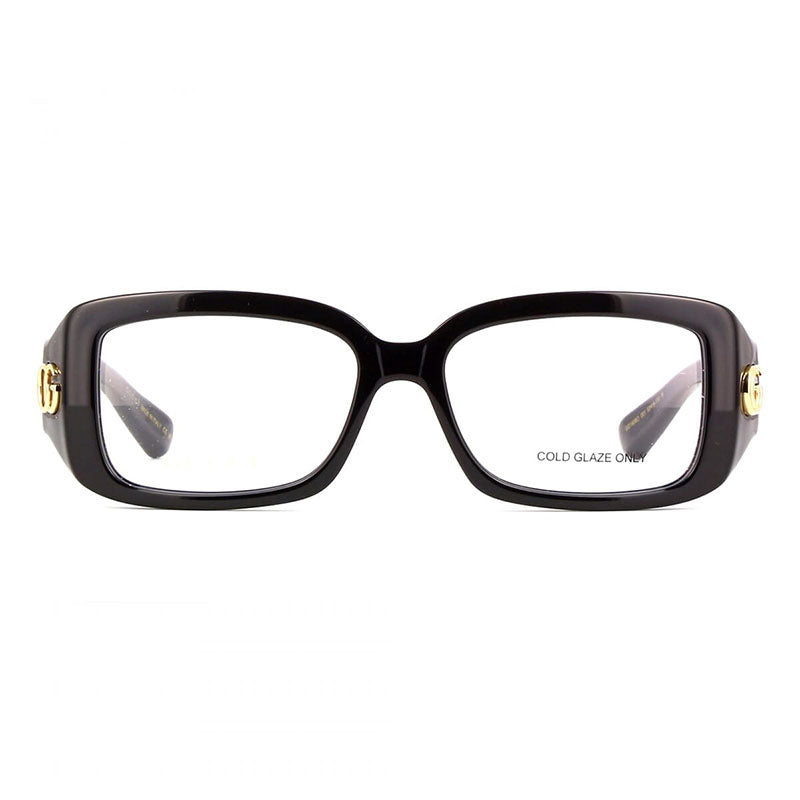 Gucci Eyeglasses Rectangle Full Rim, Black Frame and Clear Demo Lenses Lens GG1406O001