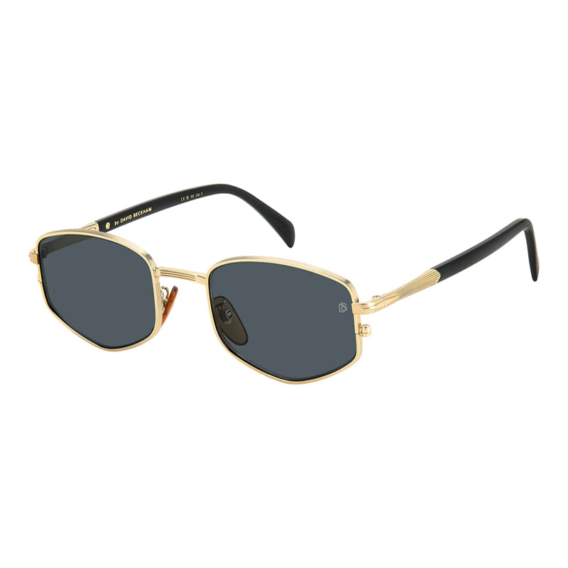 David Beckham Sunglasses Geometric Full Rim, Gold Frame and Grey Lens DB1129/S0RHLIR