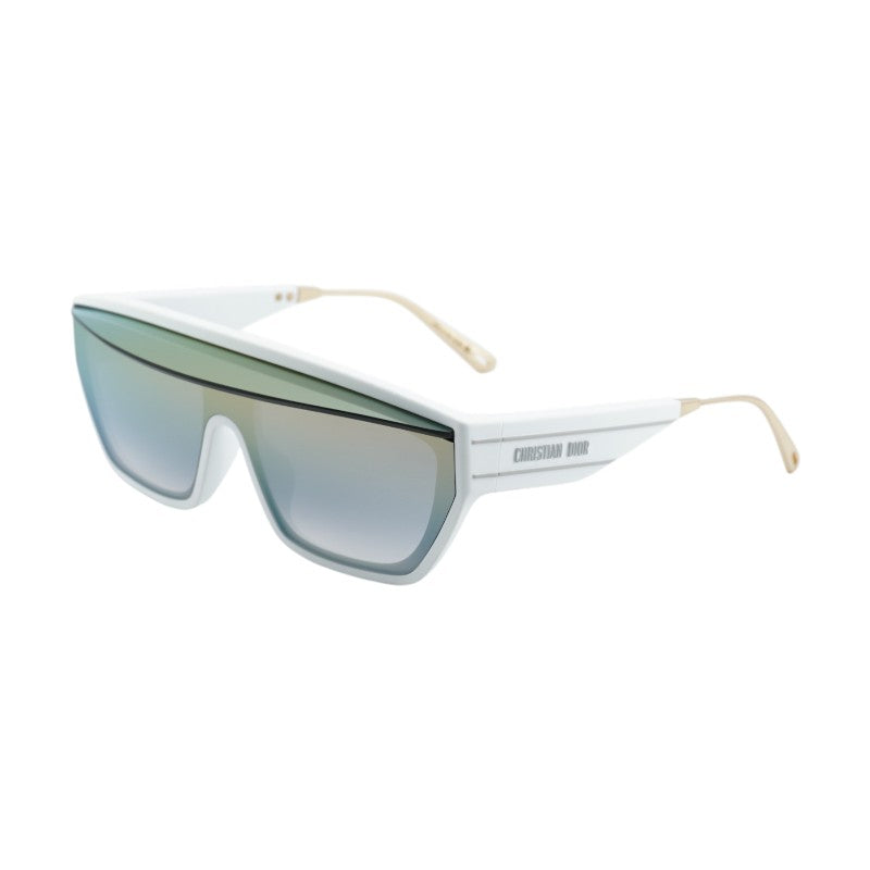 Dior Sunglasses Shield Full Rim, White Frame and Gold Mirror Lens DIORCLUBM7U51A5