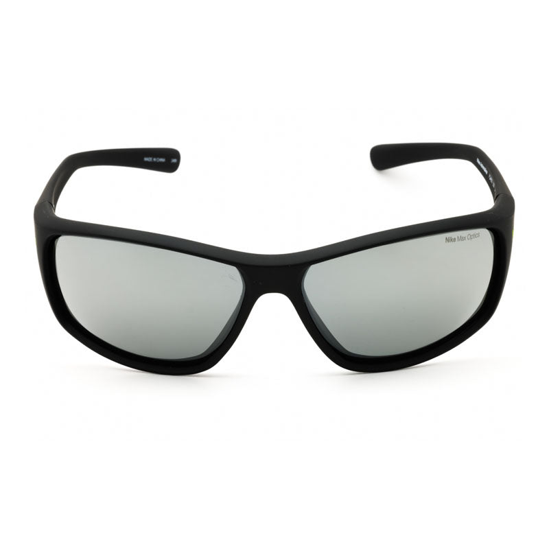 Nike Sunglasses Rectangle Full Rim, Matte Black/Grey Frame and Silver Flash Lens NIKEADRENALINEFQ4601007