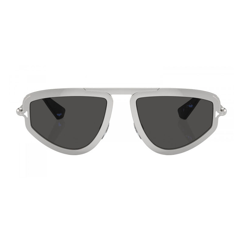 Burberry Sunglasses Geometric Full Rim, Silver Frame and Dark Grey Lens BE3150100587