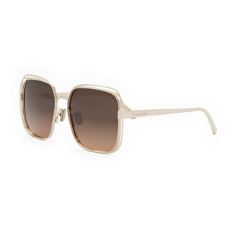 Dior Sunglasses Square Full Rim, Gold Frame and Brown Gradient Lens DIORFILDIORS1UB0F1