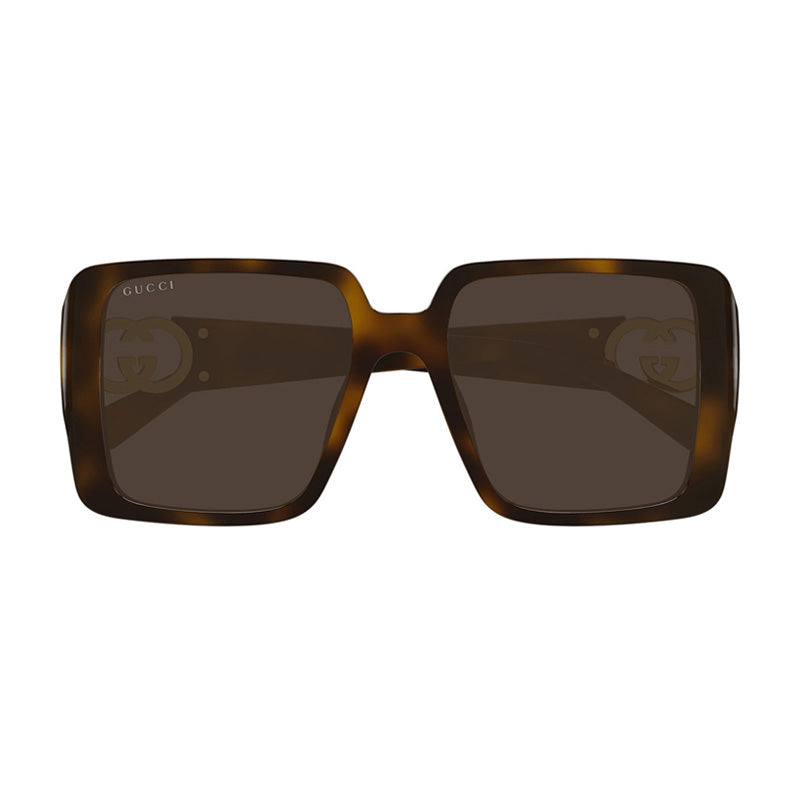 Gucci Sunglasses Square Full Rim, Havana Frame and Brown Lens GG1692S002
