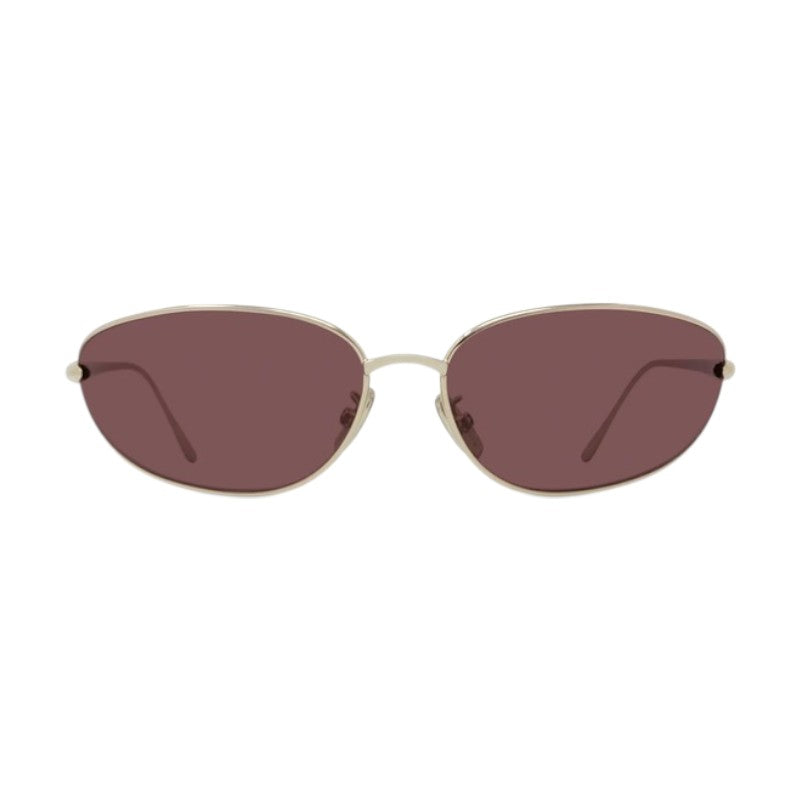 Loewe Sunglasses Geometric Full Rim, Gold Frame and Purple Lens LW40164U32U