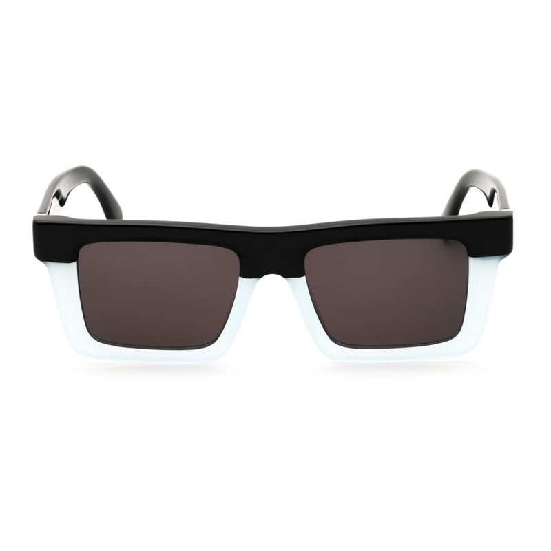 Palm Angels Sunglasses Square Full Rim, Black Light Blue Frame and Dark Grey Lens PERI109NAPA4007