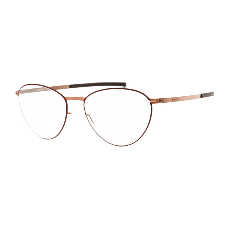 Ic! Berlin Eyeglasses Round Full Rim, Fired Copper Circle Frame and Clear Demo Lenses Lens BOREASM1419117