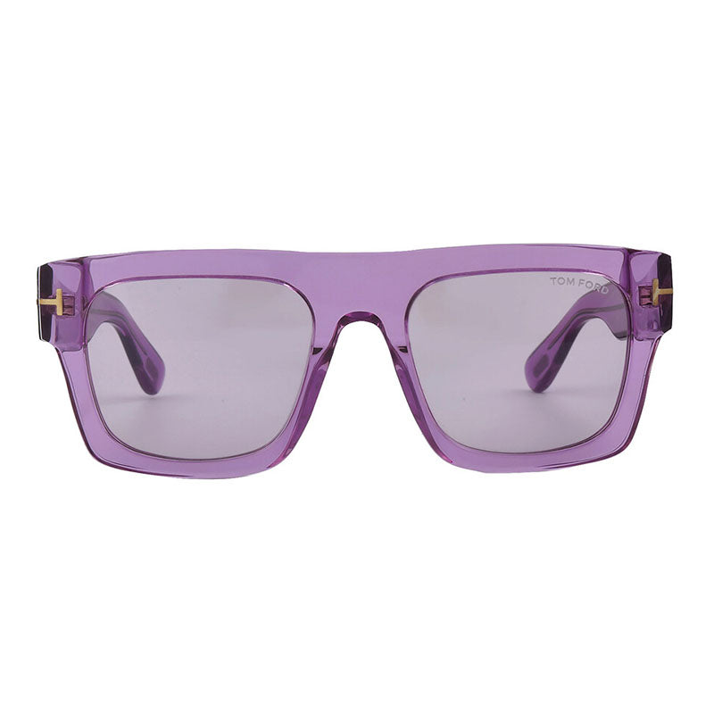 Tom Ford Sunglasses Square Full Rim, Transparent Violet Frame and Violet Lens FT071181Y