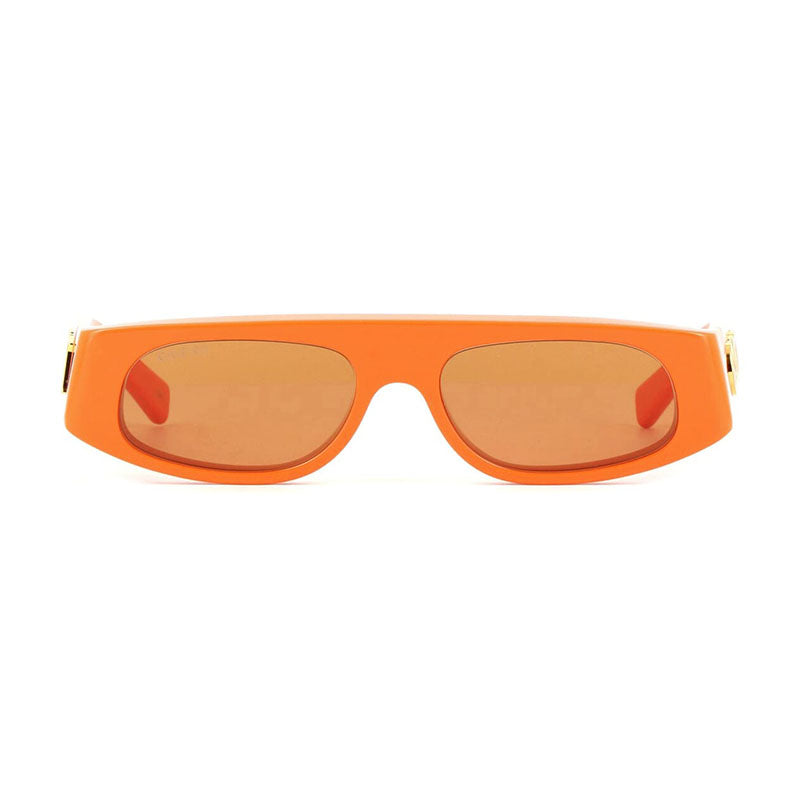 Gucci Sunglasses Geometric Full Rim, Shiny Orange Frame and Brown Lens GG1771S007