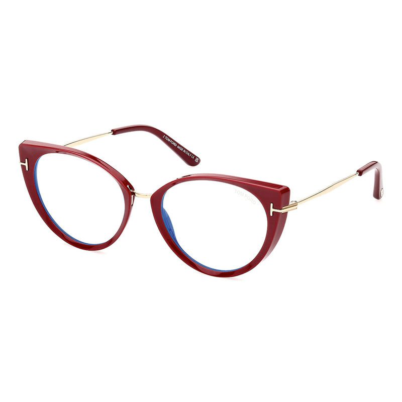 Tom Ford Eyeglasses Cat Eye Full Rim, Pink Frame and Blue Light Block Lenses Lens FT5815-B074