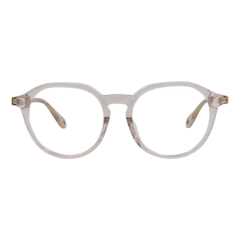 Chloe Eyeglasses Square Full Rim, Transparent Pink Frame and Clear Demo Lenses Lens CH0012O001