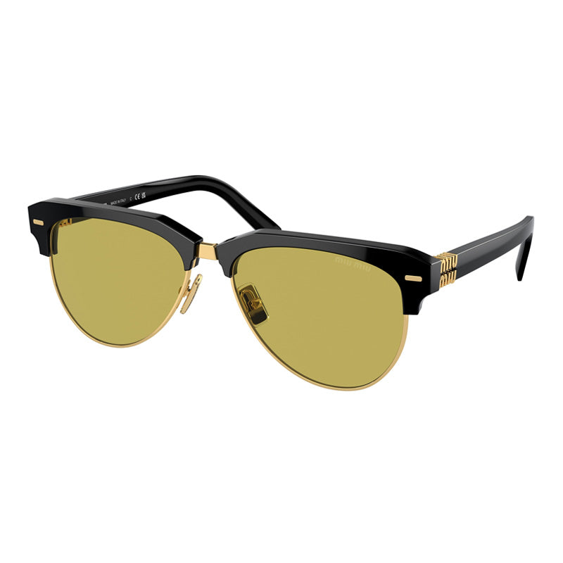 Miu Miu Sunglasses Aviator Full Rim, Black Frame and Olive Green Lens MU09ZS1AB07O