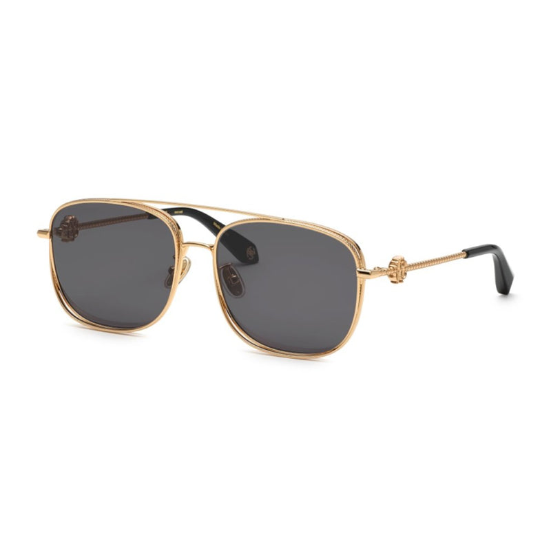 Roberto Cavalli Sunglasses Aviator Full Rim, Rose Gold Frame and Grey Lens SRC059M0300