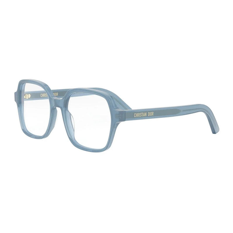 Dior Eyeglasses Square Full Rim, Shiny Light Blue Frame and Clear Demo Lens Lens DIORMIDNIGHTOS1I8000