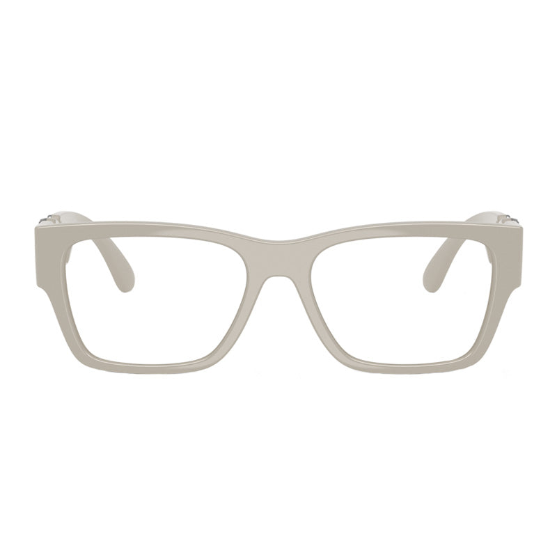 Versace Eyeglasses Square Full Rim, Light Grey Frame and Clear Demo Lenses Lens VE3368U5501
