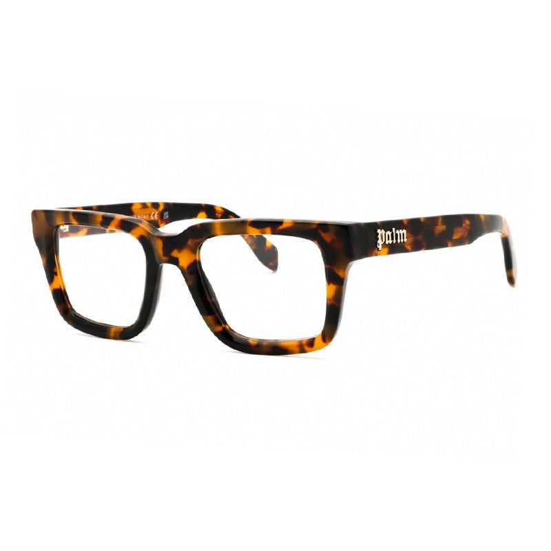 Palm Angels Eyeglasses Square Full Rim, Havana Frame and Clear Demo Lenses Lens PERJ019STYLE196000