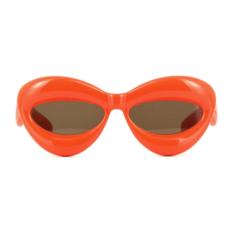 Loewe Sunglasses Cat Eye Full Rim, Shiny Orange Frame and Brown Lens LW40097I42E